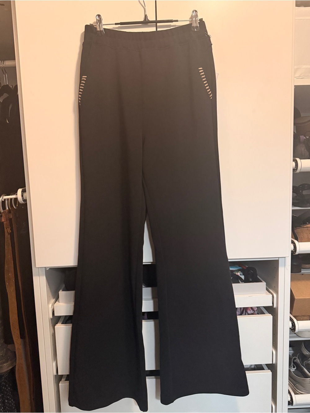 Spiritual Gangster Black Wide-Leg James Pants Pocket Detail